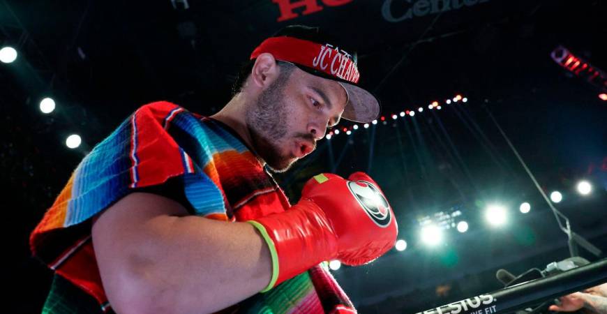 (FILES) Mexico’s Julio Cesar Chavez Jr. enters the ring ahead of his cruiserweight boxing bout against USA’s Jake Paul at the Honda Center in Anaheim, California, on June 28, 2025 - AFP