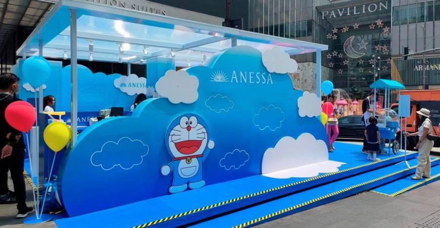 The Doraemon ANESSA Playland that will be operating at Fahrenheit 88 Outdoor in Jalan Bukit Bintang until May 2, 2023.