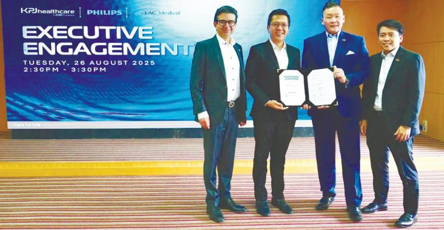 From left: Partovi, Liew, Chin and KPJ Healthcare chief digital officer Shahril Mizani Ariffin.