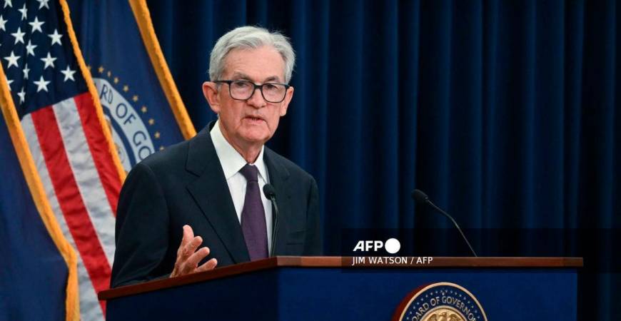 US Federal Reserve Chair Jerome Powell speaks at a news conference at the Federal Reserve headquarters, following the Federal Open Market Committee (FOMC) meeting in Washington, DC, on September 17, 2025. (Photo by Jim WATSON / AFP)