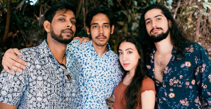 Billie Blue and the Nowhere Man first started out as a duo, with Blackstone (second from right) and Soheil (far right). - Pictures courtesy of Navin Daniel