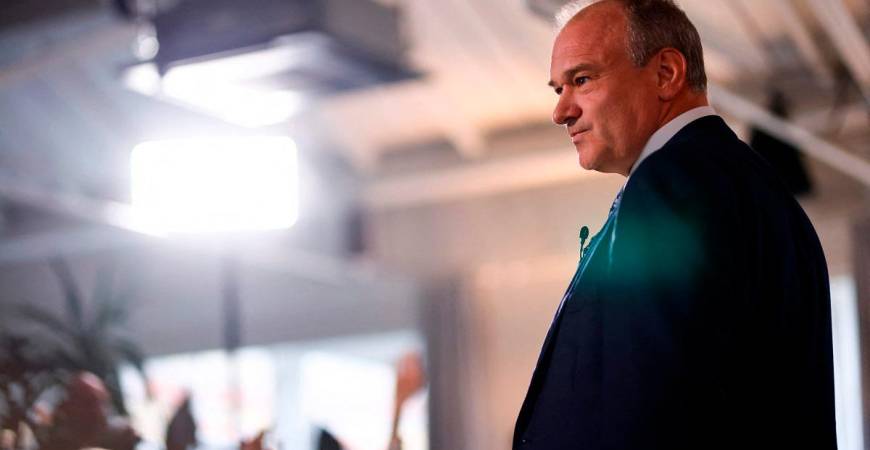 (FILES) Britain’s Liberal Democrats leader Ed Davey. - BENJAMIN CREMEL / AFP