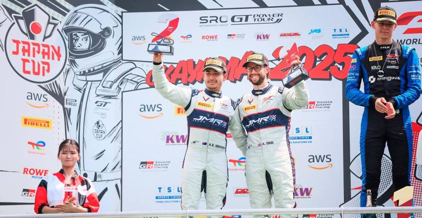HH Prince Abu Bakar Ibrahim (left) and Alex Sims on the podium. – Hyperepublic