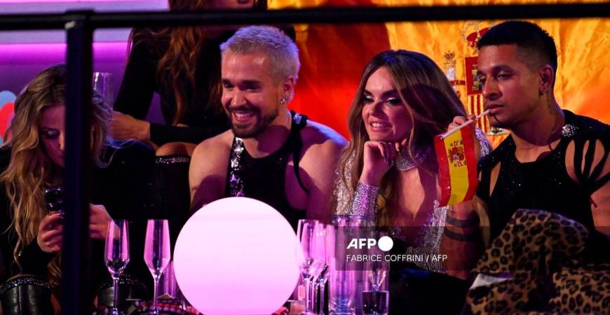 Spanish singer Melodía Ruiz Gutiérrez, known as Melody representing Spain with the song “Esa diva” reacts to the results announcement during the grand final of the Eurovision Song Contest 2025, at the St. Jakobshalle arena in Basel on May 18, 2025. (Photo by Fabrice COFFRINI / AFP)
