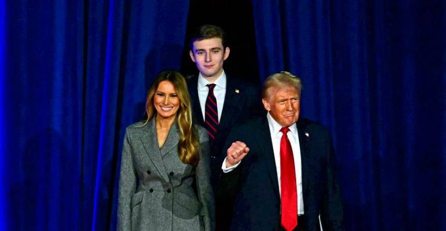 Donald Trump with his wife Melania Trump and his son Barron Trump - AFPpix