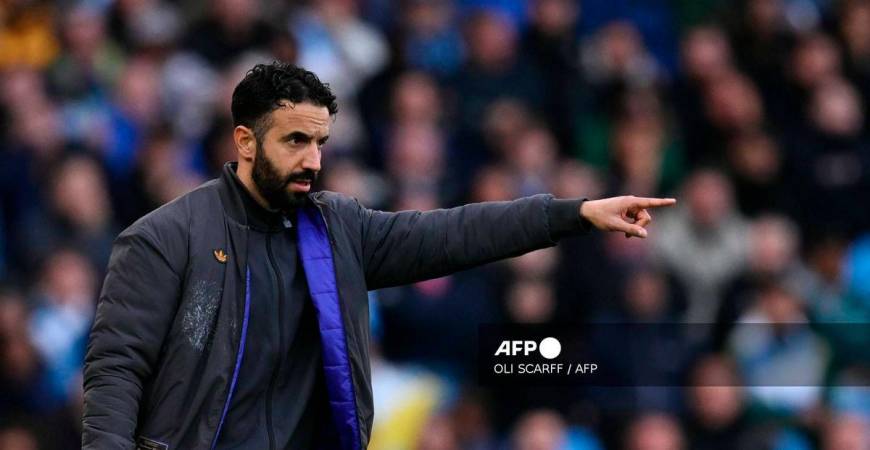 Manchester United's Portuguese head coach Ruben Amorim gestures on the touchline during the English Premier League football match between Manchester City and Manchester United at the Etihad Stadium in Manchester, north west England, on September 14, 2025. - AFP