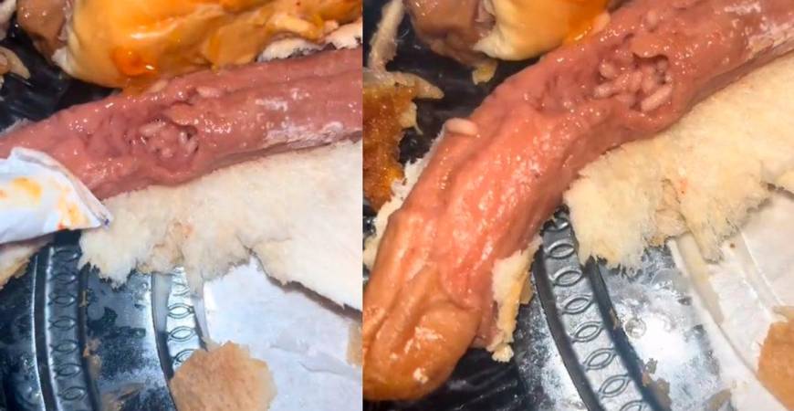 Woman finds live worms inside chicken sausage bun bought at JB hypermarket
