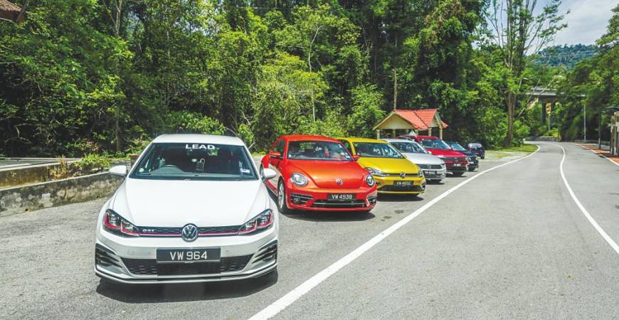 The five Volkswagen variants; on the road