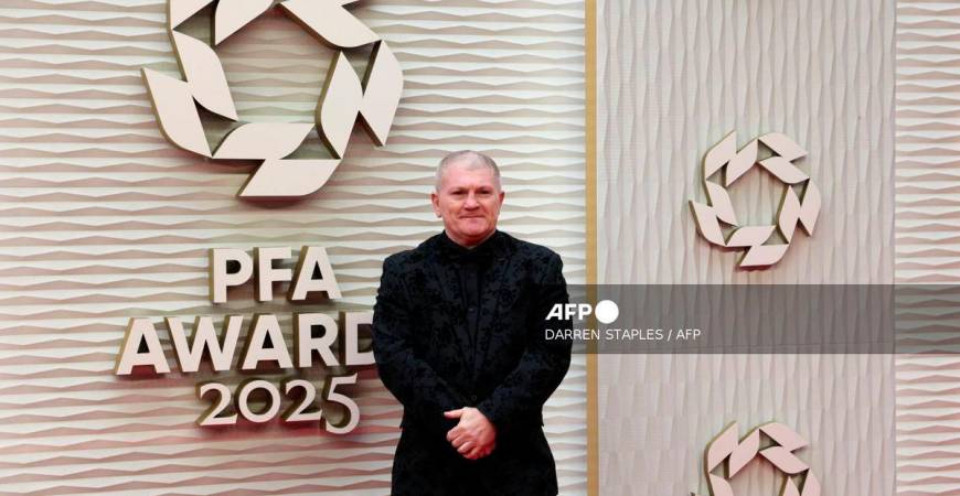 Former British boxer Ricky Hatton poses upon arrival to attend the 2024-2025 Professional Footballers’ Association (PFA) awards, at the Opera House in Manchester, northern England, on August 19, 2025. (Photo by Darren Staples / AFP)