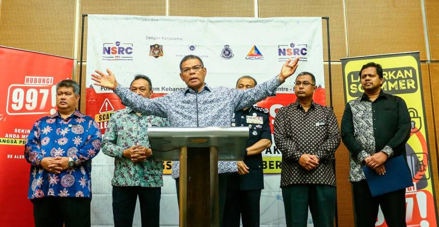 The move to Cyberjaya will see an increase in staffing and operational capacity, allowing the NSRC to function more effectively, said Saifuddin (at rostrum). – ADIB RAWI YAHYA/THESUN