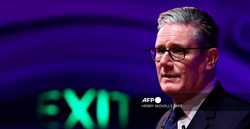 Britain's Prime Minister Keir Starmer delivers a speech during the 2025 Global Progress Action Summit in central London on September 26, 2025. - AFP