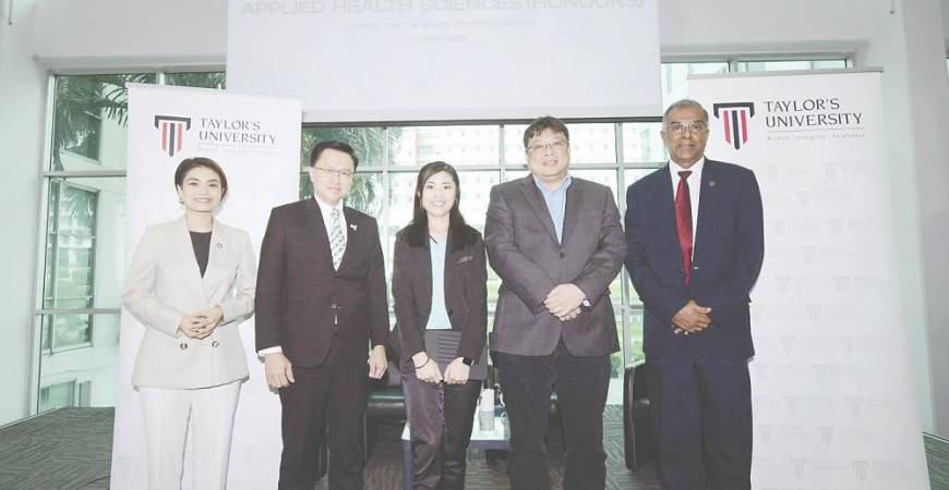 From left: Tehmina, Aaron, Dr Lee, Prof Leong and Prof Thomas at the forum, where the urgent need for healthcare professionals in several critical areas was discussed.