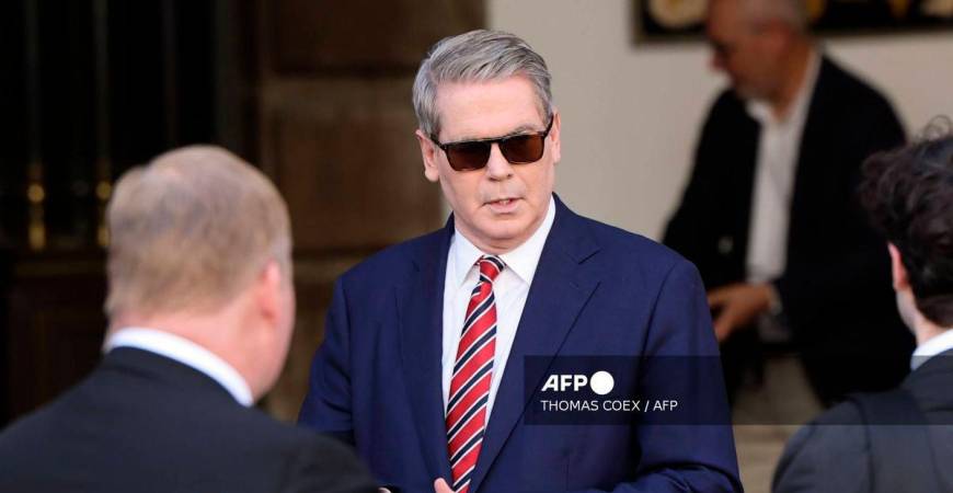 US Secretary of the Treasury Scott Bessent arrives to the foreign ministry in Madrid ahead of trade talks with Chinese Vice Premier He Lifeng in Madrid on September 14, 2025. (Photo by Thomas COEX / AFP)