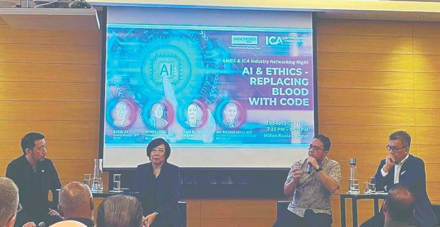 From left, Robin Lee, Wendy Leong, among the participants at The University of Manchester South East Asia (UoMSEA) collaboration with the ICA on the panel discussion, 'AI &amp; Ethics - Replacing Blood with Code' in KL recently