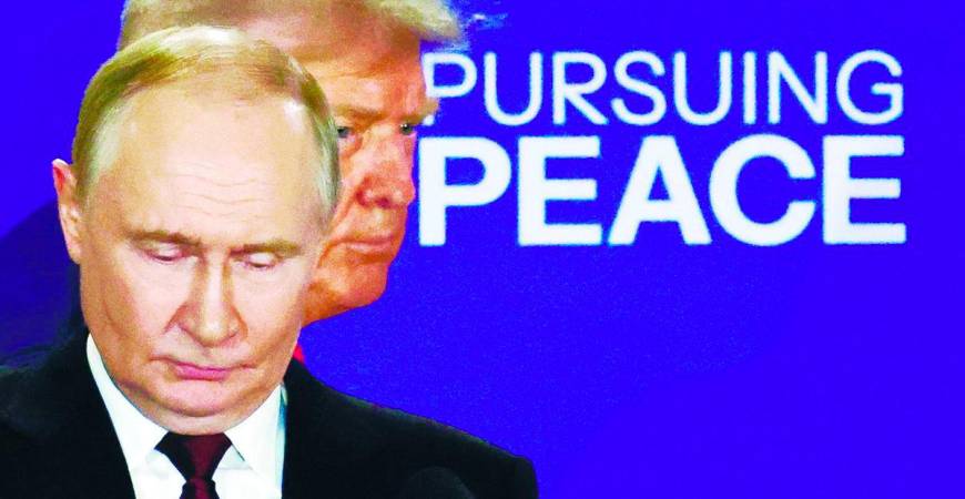 Trump and Putin hold a press conference following their meeting to negotiate an end to the war in Ukraine at Joint Base Elmendorf-Richardson in Anchorage, Alaska on Aug 15. – REUTERSpix