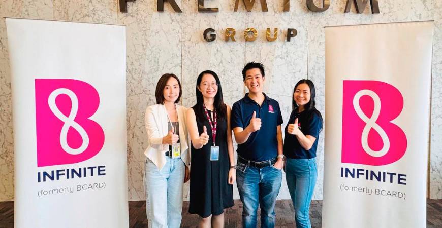 From left: B Infinite senior commercial manager (regional) Serence Lew, Cheng, Wong and B Infinite head of marketing Mabel Ewe.
