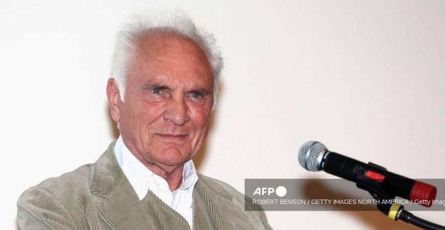 Terence Stamp speaks before the screening of the film “Unfinished Song” during the Closing Night Screening at the 24th Annual Palm Springs International Film Festival on January 13, 2013 in Palm Springs, California. (Photo by ROBERT BENSON / GETTY IMAGES NORTH AMERICA / Getty Images via AFP)