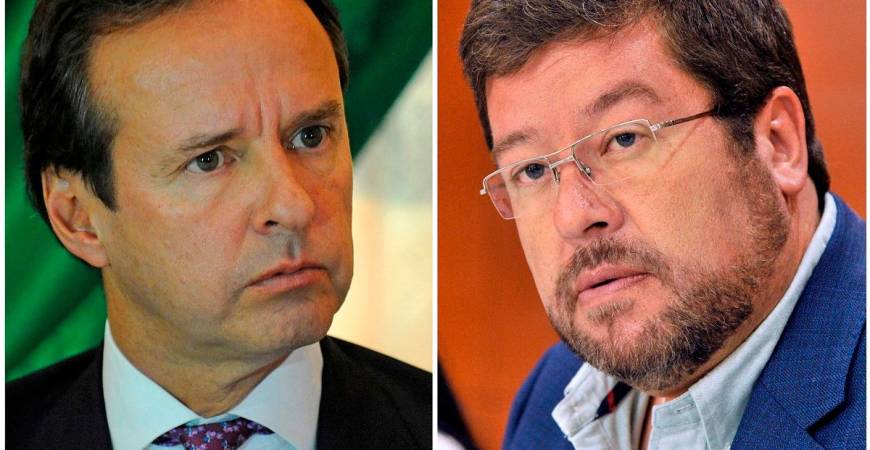 (FILES) (COMBO) This combination of file pictures created on July 24, 2025, shows Bolivian former president Jorge Quiroga (L) and Bolivian presidential candidate for the National Unity Front, Samuel Doria Medina. - Bernal and Aizar RALDES / AFP