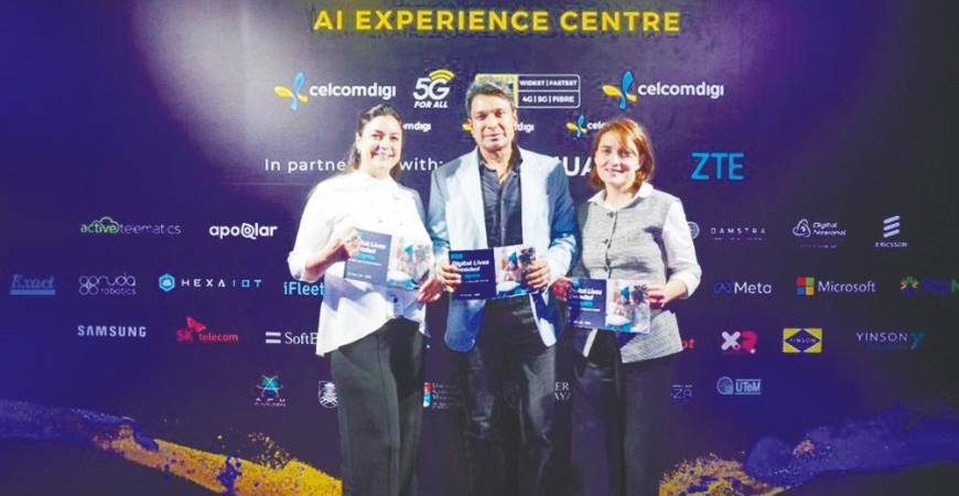 From left: Telenor Asia head of external relations and sustainability Manisha Dogra, Kugan and Martinkenaite at the release of Telenor’s report.