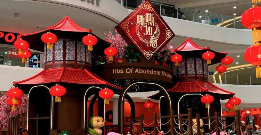 Quill City Mall KL’s ‘Hiss of Abundant Blessings’ celebration will last until Feb 16. — PIC FROM FACEBOOK @MALAYSIA SHOPPING MALL