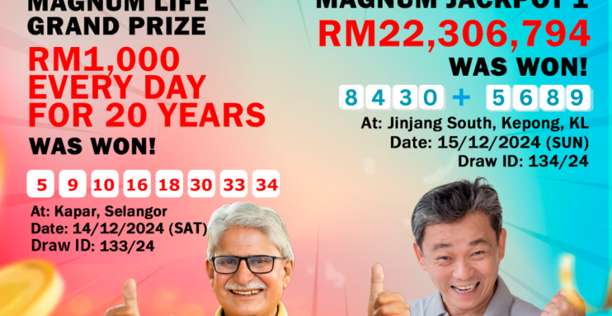 Magnum’s Lucky Pick tickets see two individuals strike over RM29 million in winnings