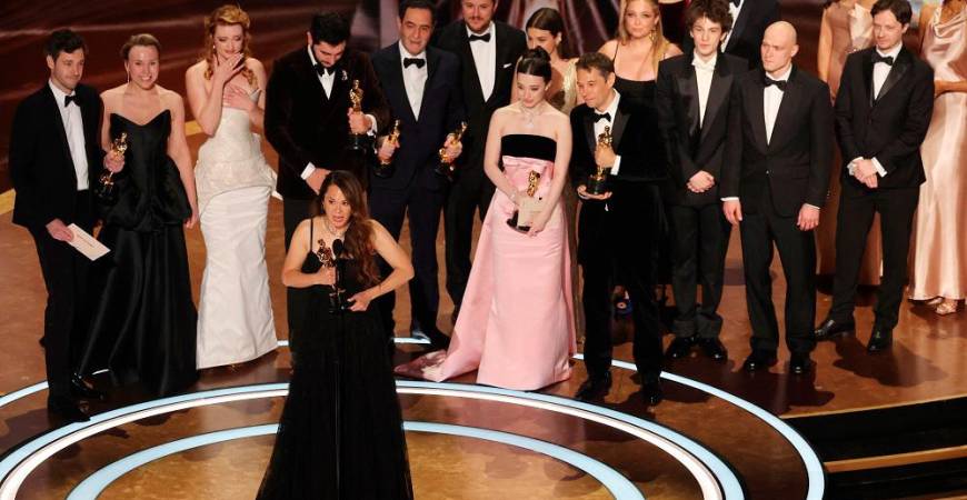 Producer Samantha Quan accepts the Oscar for Best Picture for Anora, most awarded film of the 97th Academy Awards. – ALL PICS FROM REUTERS