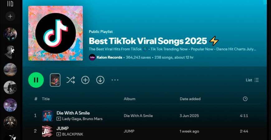Songs gaining traction on short-form video apps such as TikTok are often included in streaming playlists.