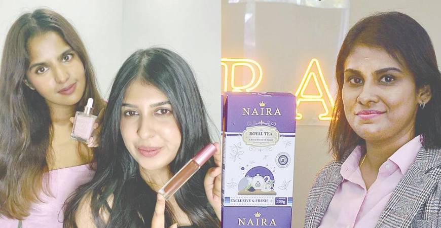 Left: Suvikhavathy and Sundravathy founded Desi Rose Cosmetics during the Covid-19 lockdown; Right: Kavitha’s tea shop sources premium teas from Darjeeling and Assam. – Masry Che Ani/theSun