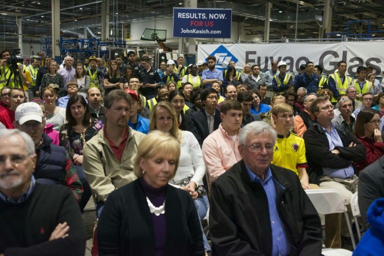 The Fuyao Glass America plant, formerly a General Motors factory, in Moraine, Ohio during a 2016 primaries event. — AFP