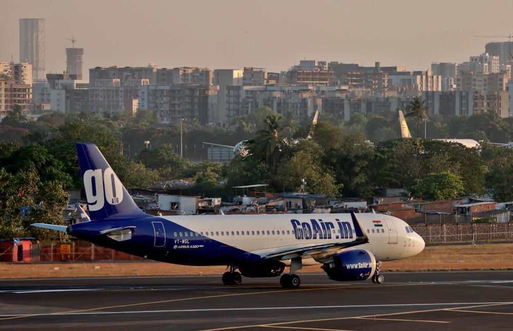 A Go First airline, formerly known as GoAir, Airbus A320 passenger aircraft prepares to take off from Chhatrapati Shivaji International Airport in Mumbai on Tuesday, May 2, 2023. – Reuterspic