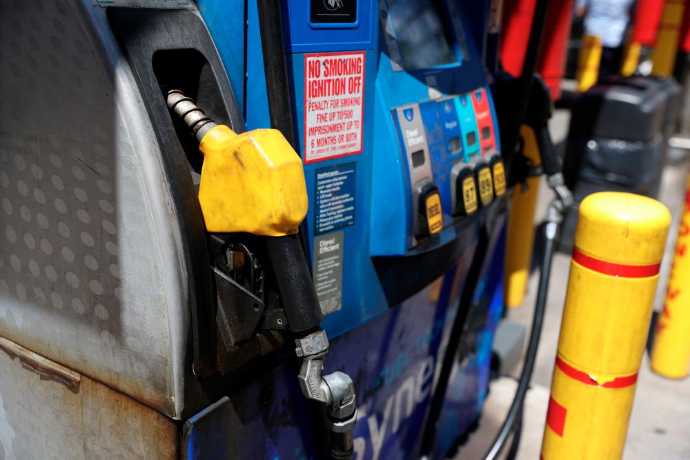 A pump is seen at a petrol station in Manhattan, New York City on Aug 11. – Reuterspix