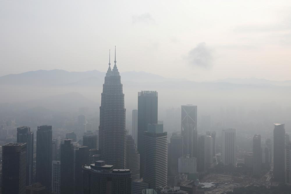 A view shows the city skyline shrouded by haze in Kuala Lumpur, Malaysia, Sept 26, 2019. - Reuters