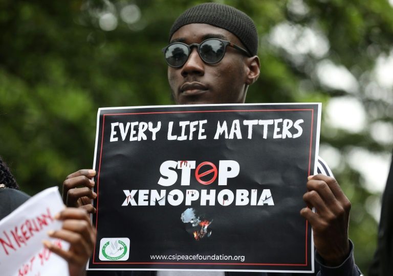 Demonstrations were staged outside the South African High Commission in Abuja. — AFP