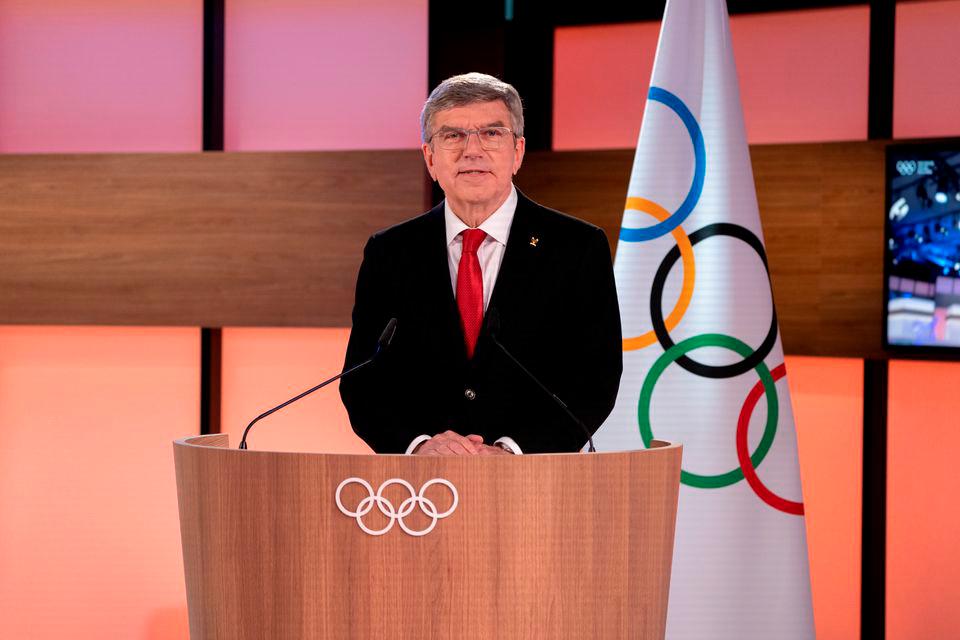 International Olympic Committee President Thomas Bach opens the 137th IOC Session and virtual meeting in Lausanne, Switzerland, March 10, 2021. REUTERSPIX