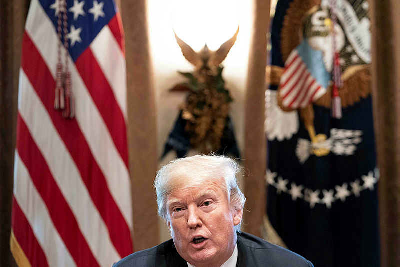 US President Donald Trump makes a statement to the press after a meeting with governors-elect in the Cabinet Room of the White House Dec 13, 2018 in Washington, DC. — AFP