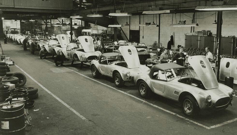 $!The AC Cars factory (above) and a current AC Cobra (below).