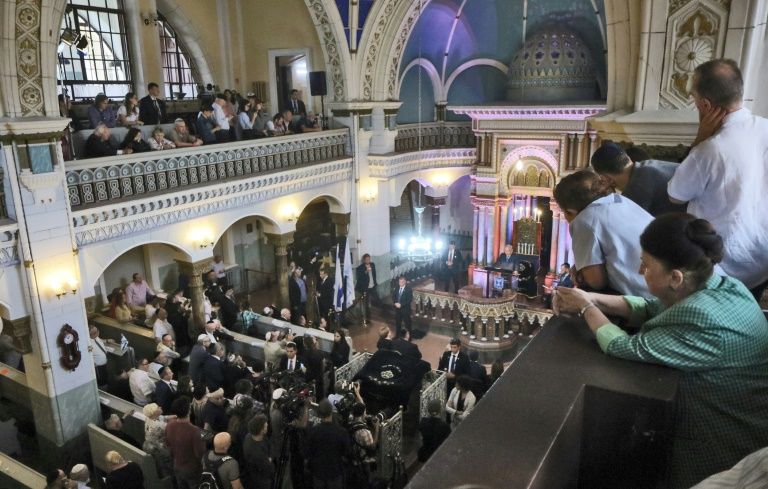 The Lithuanian Jewish Community said it was temporarily closing the Choral Synagogue in Vilnius, pictured here in 2018. — AFP
