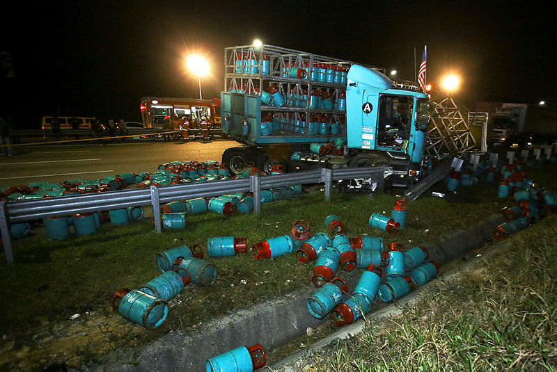 The scene at the site of the accident.