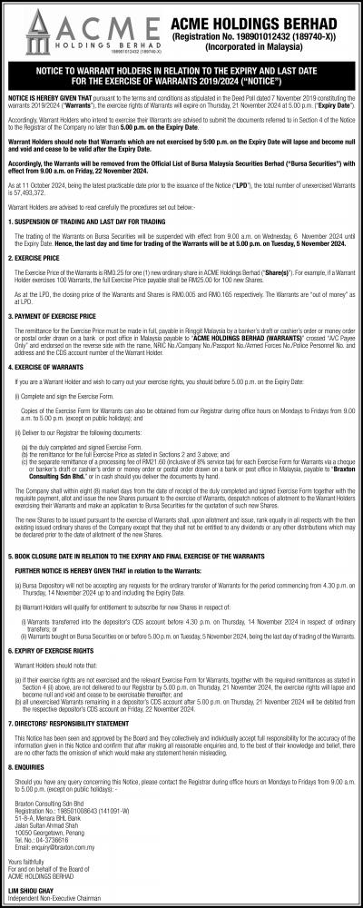 Acme Holdings Berhad