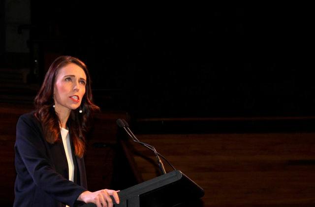 Prime Minister Jacinda Ardern addresses her supporters at a Labour Party event in Wellington, New Zealand, October 11, 2020. — Reuters