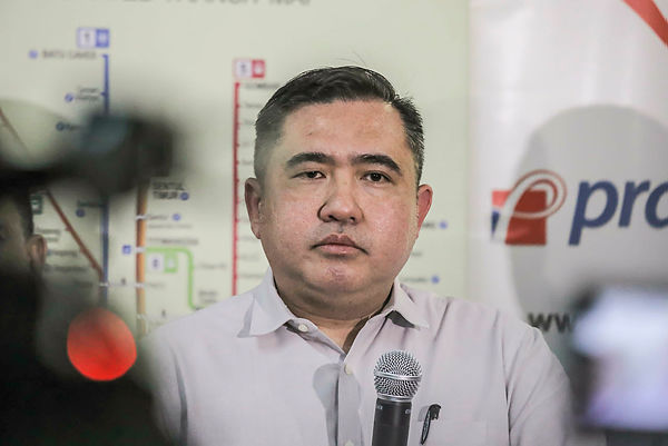 Filepix taken on Aug 20 shows Transport Minister Anthony Loke during the launch of the Four-Car Monorail Flag Off at KL Sentral Monorail Station, Kuala Lumpur. — Sunpix by Adib Rawi Yahya