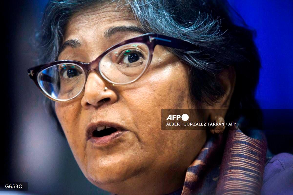Chair of the United Nations Commission on Human Rights Yasmin Sooka - (Photo by ALBERT GONZALEZ FARRAN / AFP)
