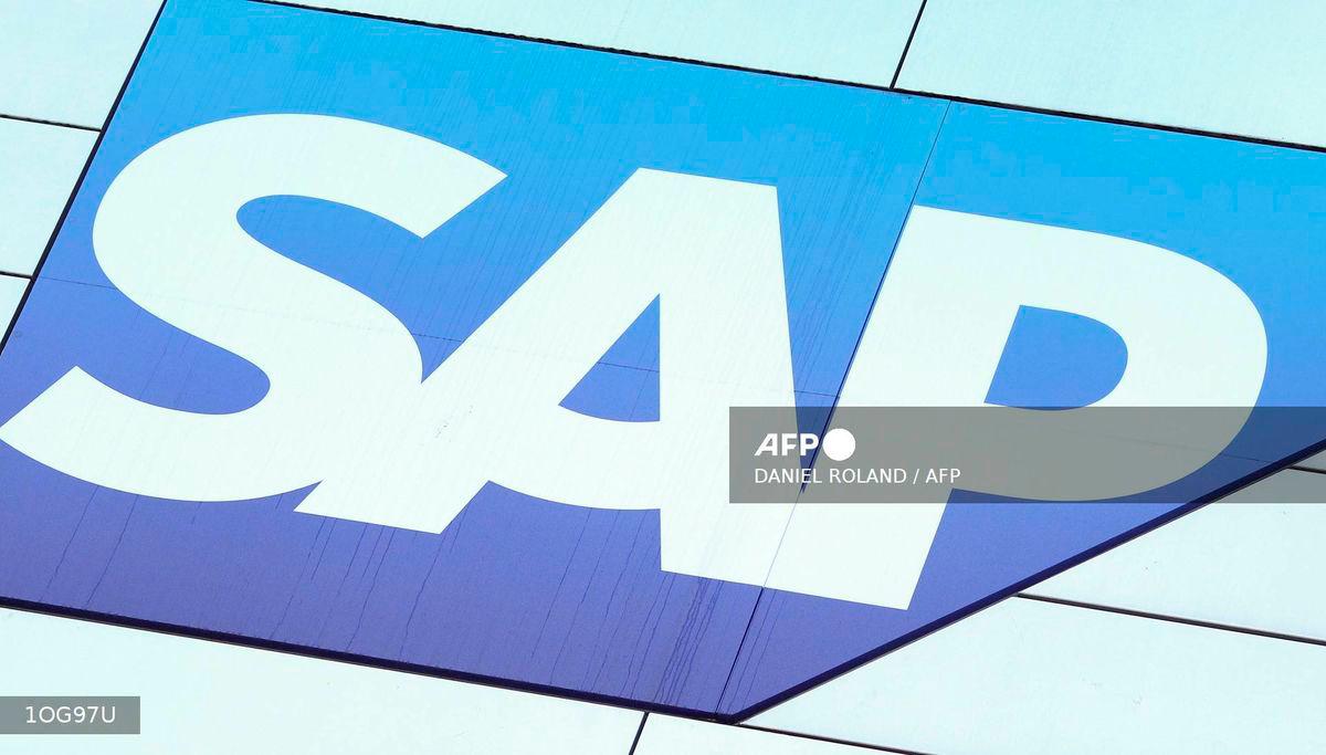 German software giant SAP - (Photo by Daniel ROLAND / AFP)