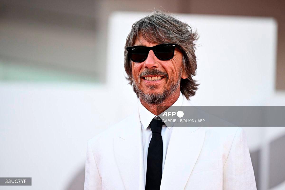 Pierpaolo Piccioli poses during the photocall of the movie Priscilla presented in competition at the 80th Venice Film Festival on September 4, 2023 at Venice Lido. - AFP