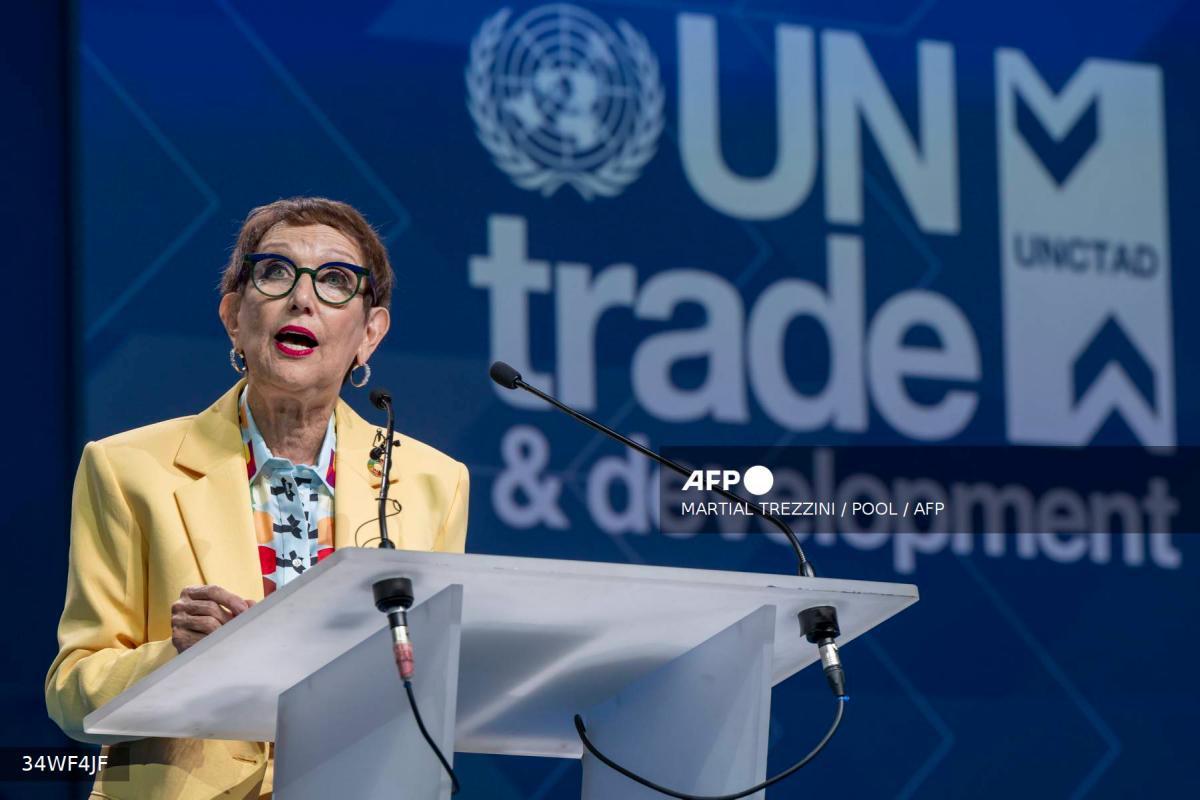 Setiausaha Agung Pertubuhan Perdagangan dan Pembangunan Pertubuhan Bangsa-Bangsa Bersatu (UNCTAD), Rebeca Grynspan - Martial Trezzini/Pool/AFP