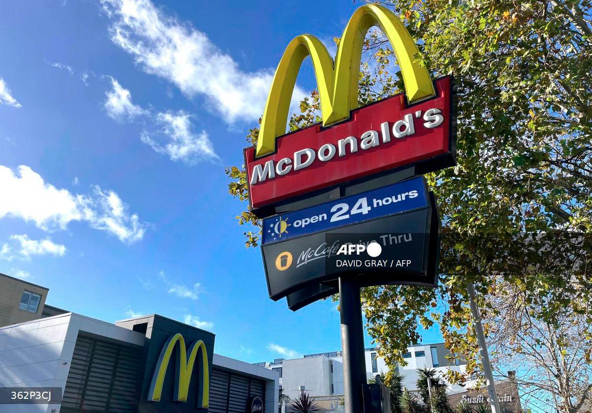 A McDonald's emblem adorns the front of one of their outlets in Sydney on July 4, 2024. - AFP