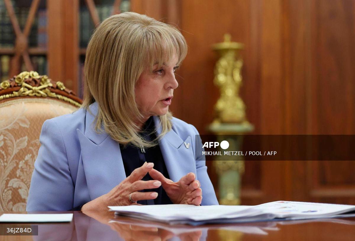 Chief of the Central Electoral Commission Ella Pamfilova. (Photo by Mikhail METZEL / POOL / AFP)