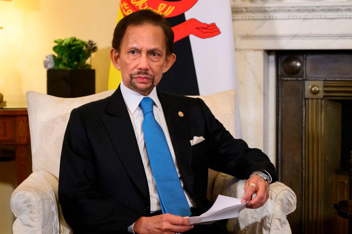 Brunei’s Sultan Hassanal Bolkiah holds a meeting with Britain’s Prime Minister Keir Starmer inside 10 Downing Street in central London, on December 19, 2024. (Photo by Leon Neal / POOL / AFP)