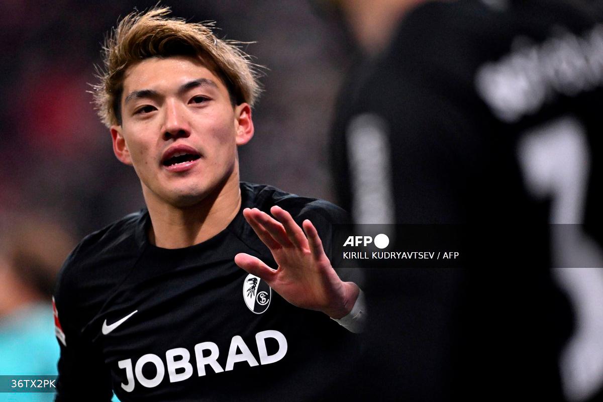 Freiburg’s Japanese forward #42 Ritsu Doan. - Kirill KUDRYAVTSEV / AFP