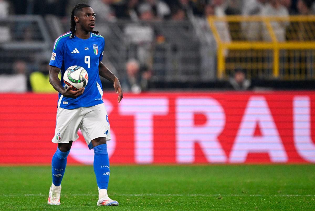 Italy’s forward Moise Kean. (Photo by Kirill KUDRYAVTSEV / AFP)